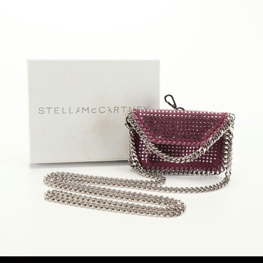 Stella McCartney crystal vegan suede mini bag in chain. New!!
